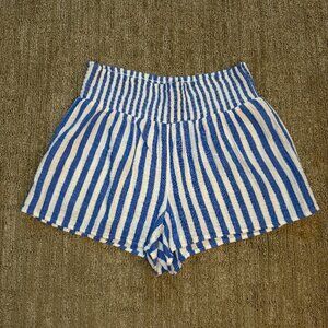 Vineyard Vines Women's Striped Seastitch Double Gauze Smocked Pull-On Shorts Med